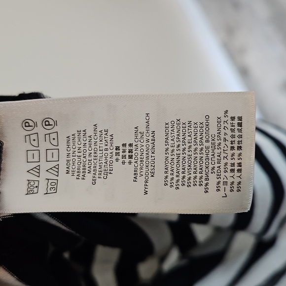 Michael Kors Black White Striped Long Sleeve Dress XSmall - Picture 4 of 4